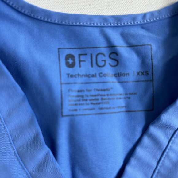 Figs Catarina Single Pocket Solid Blue Scrub Top Womens Size‎ XXS Uniform ￼ - Picture 9 of 9
